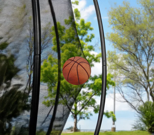Detachable Basketball Hoop Accessory For 15ft Round Backyard Trampoline, Outdoor Kids Trampoline Basketball Game Attachment