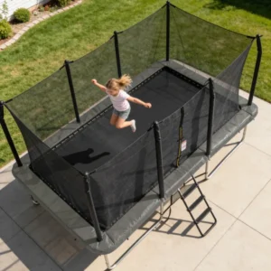 Rectangular Kids Trampoline For Patio & Backyard Lawn, Stable Large Outdoor Jumping Trampoline On Hard Surface