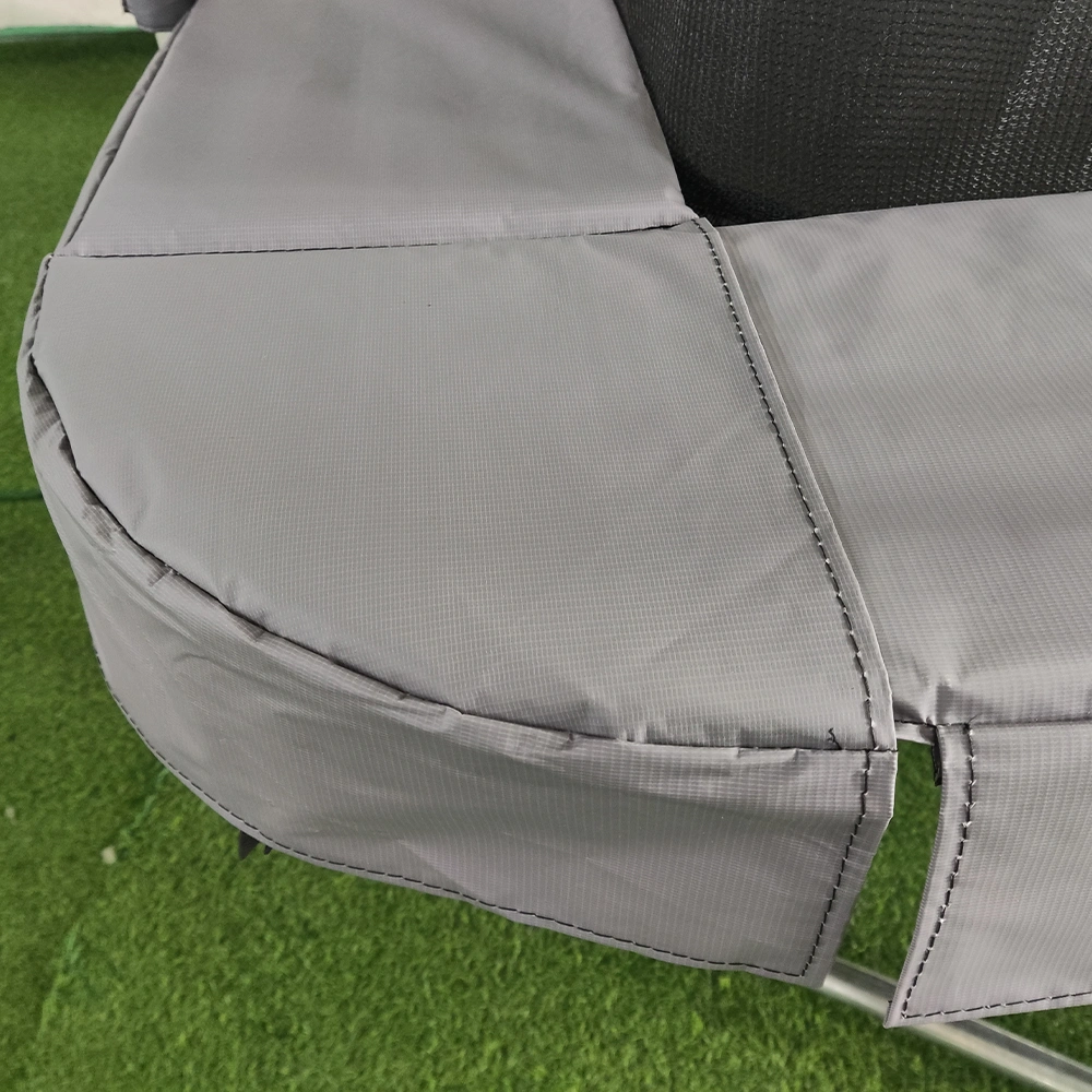 Thick Grey Stitched Safety Spring Padding For Rectangular Trampoline, Full Cover Pinch-Proof Edge Pad For Kids Protection
