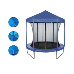 Blue Simple Trampoline Canopy Roof Tent Cover, Waterproof Sun Shade Top Tent For Round Backyard Kids Trampoline
